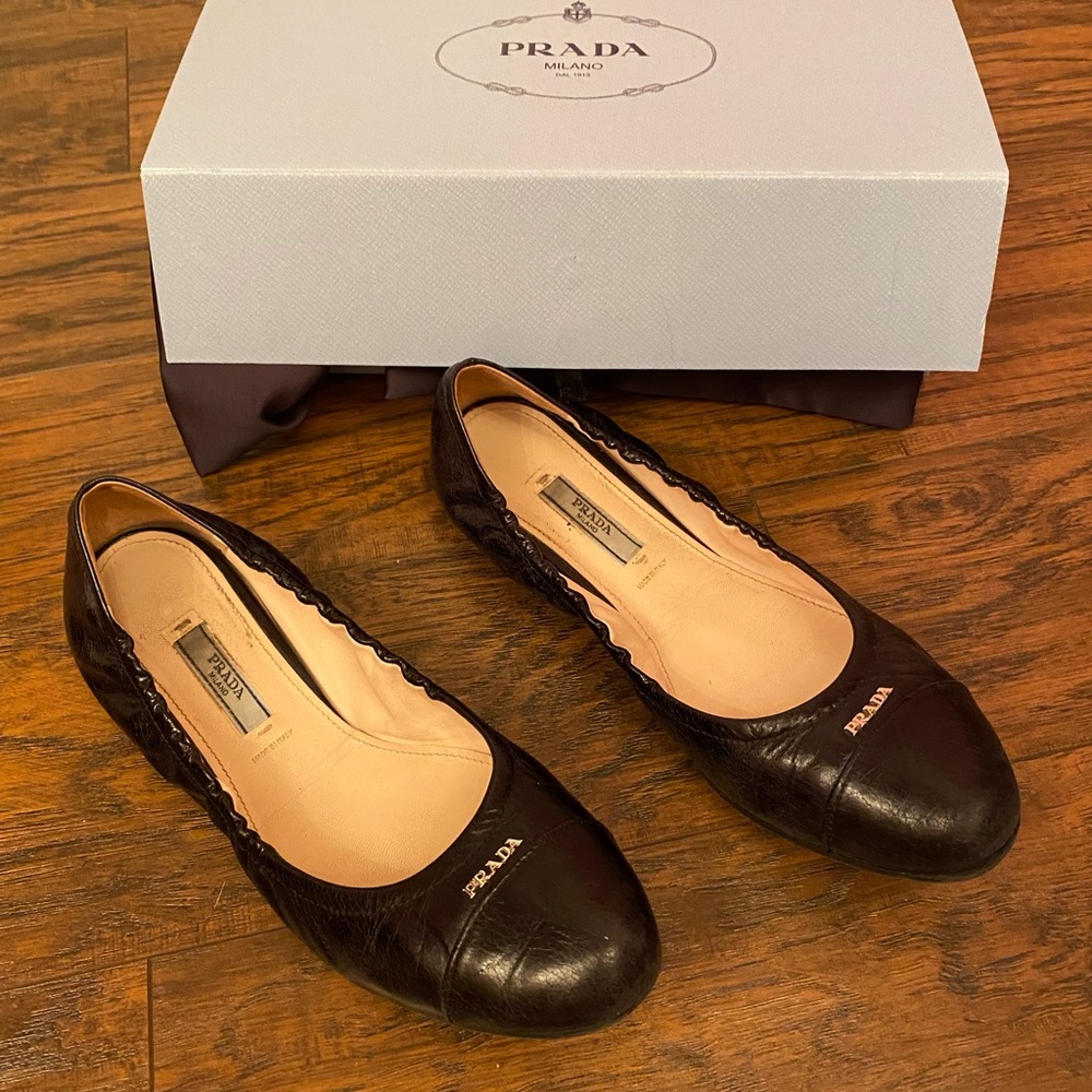 Prada Black Ballet Flats